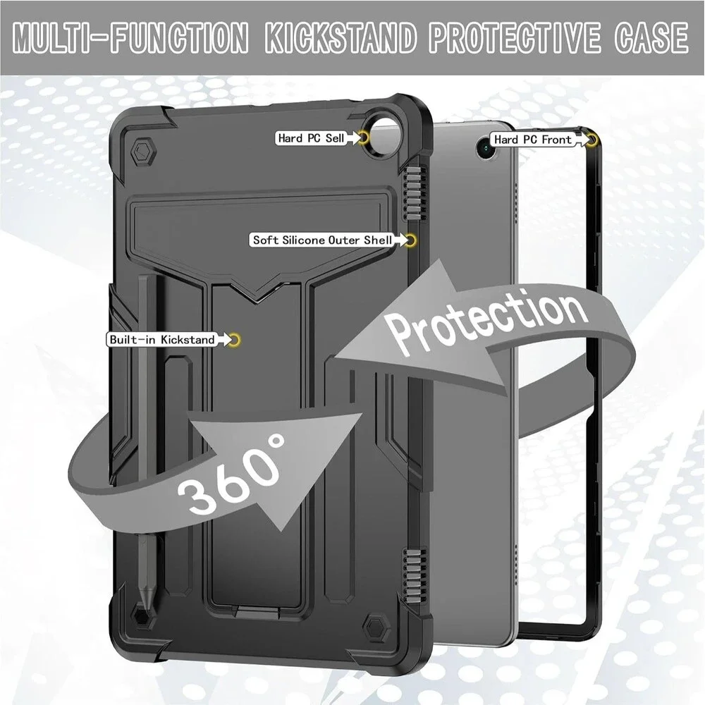 Rugged Case for Amazon Fire Max 11 (2023) Hybrid Kickstand with Screen Protector